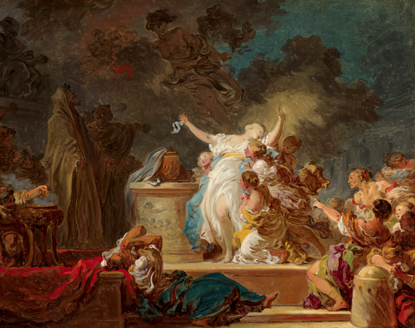 Jean-Honoré FRAGONARD (1732-1806)  Un sacrifice antique, dit Le sacrifice au Minotaure  Huile sur toile  72 × 91 cm  Estimation : 4 000 000 - 6 000 000 €