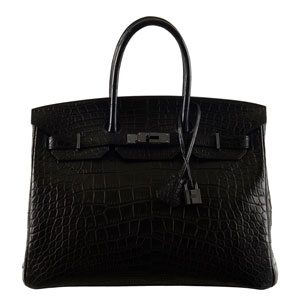 HERMÈS, Sac BIRKIN SO BLACK 35, 2010  Édition limitée, en alligator mat noir  Estimation : 50 000 - 70 000 € 