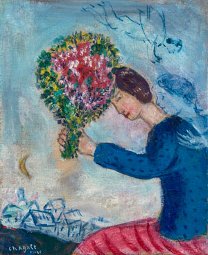 Marc Chagall (1887–1985) - Jeune femme au bouquet de fleurs, 1928