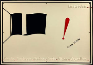 Marcel Broodthaers Le Drapeau noir. Tirage illimité.  1968  Plaque en plastique embouti et peint en acrylique en noir et rouge, cadre en bois noir  Estimation : 40 000 - 60 000 €