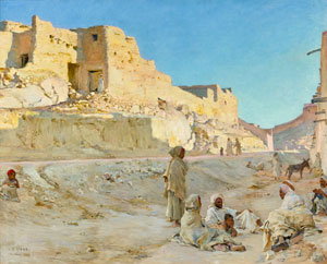 Étienne DINET  Repos à l'ombre, Bou-Saada, 1888  Estimation : 180 000 – 250 000 € / 1 800 000 - 2 500 000 MAD