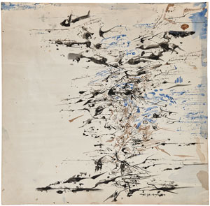 Zao Wou-Ki  Untitled - circa 1958   Ink and watercolour on paper   Estimate: €20,000 - 30,000 