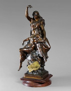 Emile-Louis PICAULT Paris, 1833 - 1915 Maintenant sous le ciel tout repose... Epreuve en bronze à patine brune et or.