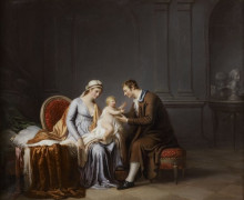 Pierre-Nicolas Legrand de Lerant Pont-l'Evêque, 1758 - Berne, 1829 L'heureuse famille Huile sur toile, rentoilée