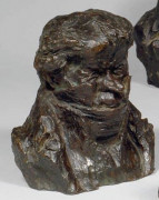 Honoré Daumier, d'après Marseille, 1808 - Valmondois, 1879 Buste-charge de Viennet Epreuve en bronze à patine brune