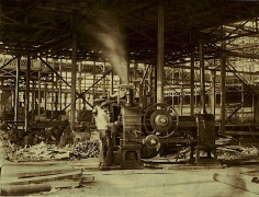 Philip Henry DELAMOTTE (1821- 1889) 86. Steam engine near the Grand Transept, 1852-1855 Tirage sur papier salé albuminé monté sur pa...