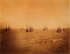 Gustave LE GRAY (1820-1882) Flotte franco-anglaise en rade de Cherbourg, août 1858 Tirage albuminé monté sur carton