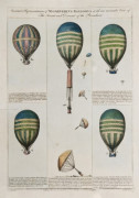 G. FOX  An exact representation of Mr Garnerin's Balloon , with an accurate view of the ascent and descent of the parachute, Novembe...