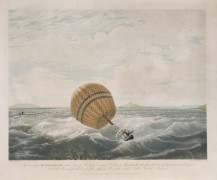 T.J. MULVANY  The descent of Mr Livingstone on the coast of Baldoyle, County of Dublin, on Thursday the 27th of June 1822 Eau-forte...