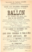 Capitaine Emile Louis JULHES, Chevalier sauveteur, aéronaute (1855-1895) Ensemble de documents comprenant: