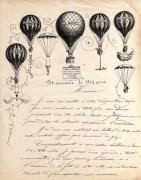 BALLONS 15 lettres ou pièces, la plupart à Gaston ou Albert TISSANDIER, dont 6 avec VIGNETTES à ballon ; plus quelques cartes de v...