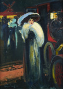 LOUIS FORTUNEY "PARISIENNE A LA SORTIE DU MOULIN ROUGE"