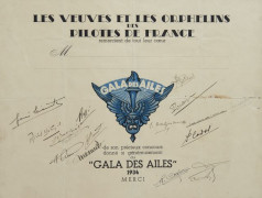 GALA DES AILES 1934  Certificat de remerciement avant la lettre