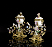 PAIRE DE VASES POTS POURRIS D'EPOQUE LOUIS XV