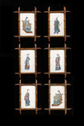 ENSEMBLE DE SIX PEINTURES SUR PAPIER DE RIZ, CHINE, CANTON, CIRCA 1900-1910