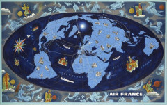 Lucien BOUCHER (1889-1971) Air France - Planisphère