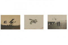 TRIPTYQUE BIPLAN FARMAN  Ensemble de trois photographies