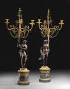 PAIRE DE CANDELABRES D'EPOQUE NEOCLASSIQUE, FIN DU XVIIIEME-DEBUT DU XIXEME SIECLE