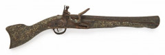 Long pistolet tromblon oriental, à silex