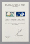 ¤ Télécommunications spatiales (1962-65) - Bloc-feuillet spécial, numéroté, commémoratif de la 1ère Liaison TV Europe-Usa, signé par l.