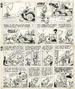 André FRANQUIN1924 – 1997SPIROU ET LES HOMMES BULLESLES PETITS FORMATSEncre de Chine pour la page 42 de cet album publié en 1964 aux...