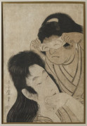 KITAGAWA UTAMARO (1753-1806), ESTAMPE JAPONAISE ENCADRÉE SOUS VERRE