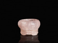 RINCE PINCEAUX EN QUARTZ ROSE, CHINE, FIN DE LA DYNASTIE QING