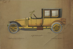 GAMY (Présumée Marguerite Montaut)  Limousine Torpédo (coupé chauffeur) Renault sur châssis 20 HP, circa 1910