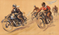 Géo HAM (Georges Hamel) (1900-1972)  Course de motards