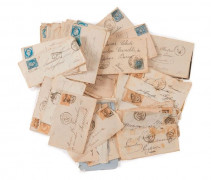 France - Ensemble d'enveloppes affranchies de timbres-poste de la période 1870-80.