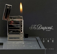 DUPONT, 2002, Inspiration Nature, briquet  Ligne 2 grand modèle, édition limitée en palladium et hématite. Complet de sa boite, surb...