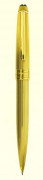 MONTBLANC 165, stylo mine Meisterstück Solitaire Classique plaqué or décor grain d'orge. Sortie de mine par quart de tour, 0,7 mm. D...