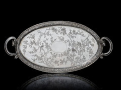 PLATEAU EN ARGENT, CHINE, CANTON, CIRCA 1880