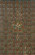 THANGKA DE BODHISATTVA ENCADRÉE, TIBET, XIXe SIÈCLE