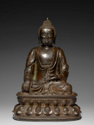 STATUE DE BOUDDHA EN BRONZE, CHINE, DYNASTIE MING, XVIIe SIÈCLE