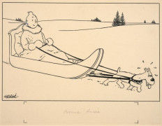 HERGÉ (Georges Remi dit) 1907-1983 Carte neige