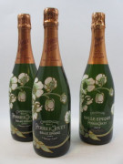 3 bouteilles 2 bts : CHAMPAGNE PERRIER JOUET 1999 Cuvée Belle Epoque