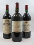 3 magnums 1 mag : CHÂTEAU LEOVILLE LAS CASES 1981 2è GC Saint Julien (étiquette tachée et déchirée)