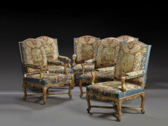 SUITE DE SIX FAUTEUILS À LA REINE D'ÉPOQUE RÉGENCE Travail Parisien vers 1720