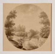 ECOLE DU XVIIIème siècle Gravure sur le thème de la pêche.