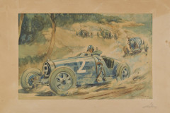 Géo HAM (Georges Hamel) (1900-1972)  Louis Chiron au Grand Prix d'Antibes