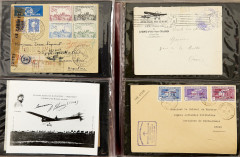 AEROPHILATHELIE Classeurs d'enveloppes premiers vols tous pays circa 1930-1950