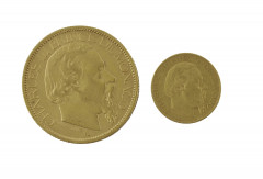 MONACO. CHARLES III (1856-1889). 100 francs. 1884. (G. 122). 20 francs. 1878. (Fr. 120). Or. Ens. 2 p. Très Beau et presque Très Beau.