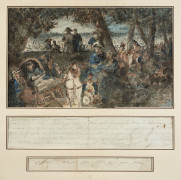 Isidore PILS Paris, 1813 - Douarnenez, 1875 L'Empereur et ses généraux lors de la bataille de Hanau le 30 octobre 1813 Esquisse à la...