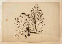 Antoine-Jean Gros, baron Gros Paris, 1771 - Meudon, 1835 Etude pour Saint Denis prêchant dans les Gaules Plume et encre brune