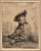 Rembrandt van Rijn Leyde, 1606 - Amsterdam, 1669 Homme sous la treille Eau-forte,