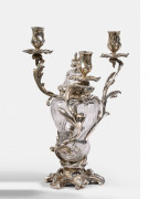 VASE FORMANT CANDÉLABRE EN VERRE, LA MONTURE EN ARGENT Par André Aucoc (1887-1911)