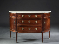 COMMODE DEMI-LUNE D'ÉPOQUE LOUIS XVI