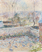 Camille PISSARRO 1830 - 1903 Effet de neige à Eragny - Circa 1890 Huile sur toile