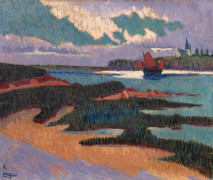 Emile JOURDAN 1860 - 1931 Entrée de la rivière - 1926 Huile sur toile